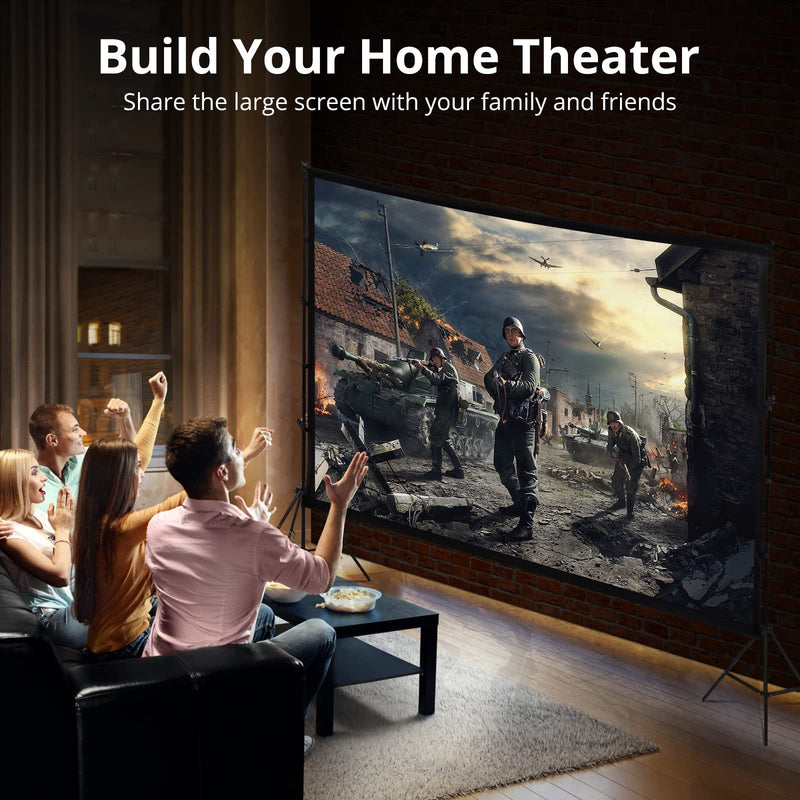 GAOMON Projector Screen With Stand 100 inch 16:9 4K HD Rear & Front Projections Movies Screen With Carry Bag