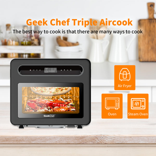 GEEK CHEF 26QT Air Fryer Toast Oven Combo Steam Convection Oven Countertop Airfryer