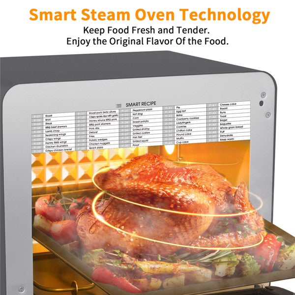 GEEK CHEF 26QT Air Fryer Toaster Oven with Rotisserie Steam Oven Oil-Free Frying