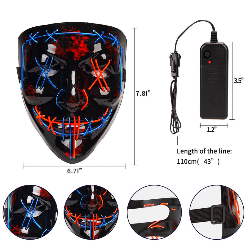 GAOMON Halloween Mask 2 colors Scary LED Mask for Halloween Cosplay Costume
