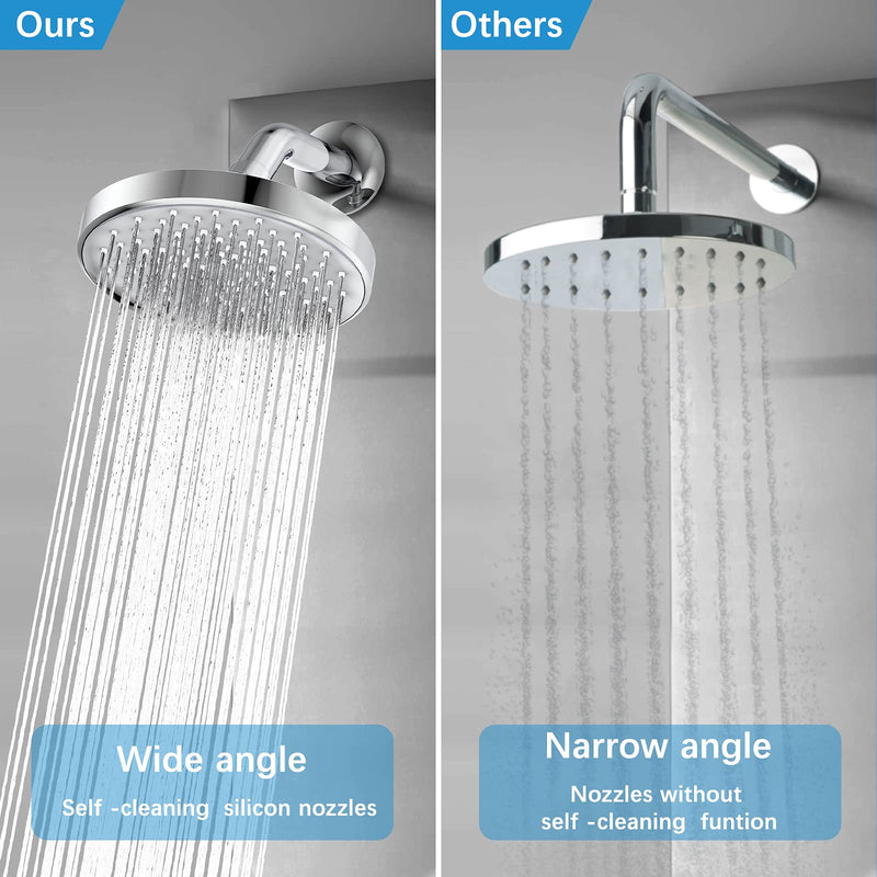 GAOMON Rainfall Shower Head High Pressure 360° Adjustable - Chrome
