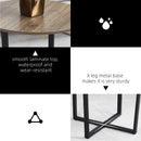 GAOMON 60CM Round Coffee Table Industrial Design - Grey