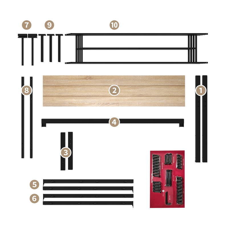 GAOMON Full Size Bed Frame with Wood Headboard