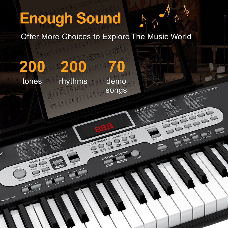 GAOMON Musical Instrument 61-Key Beginners Electric Keyboard Piano