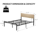 GAOMON Queen Size Bed Frame with Wood Headboard