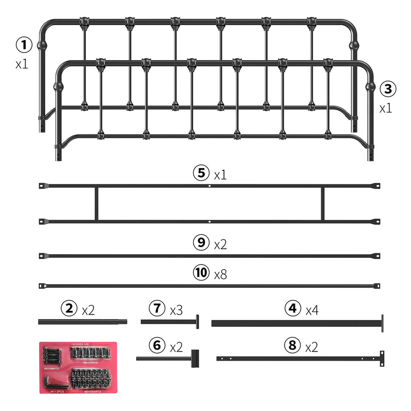 GAOMON Queen Size Metal Bed Frame Platform Bed