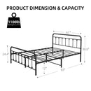 GAOMON Queen Size Metal Bed Frame with Victorian Headboard