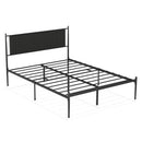 GAOMON Queen Size Metal Platform Bed Frame with Upholstered Headboard