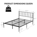 GAOMON Queen Size Metal Platform Bed Frame with Headboard