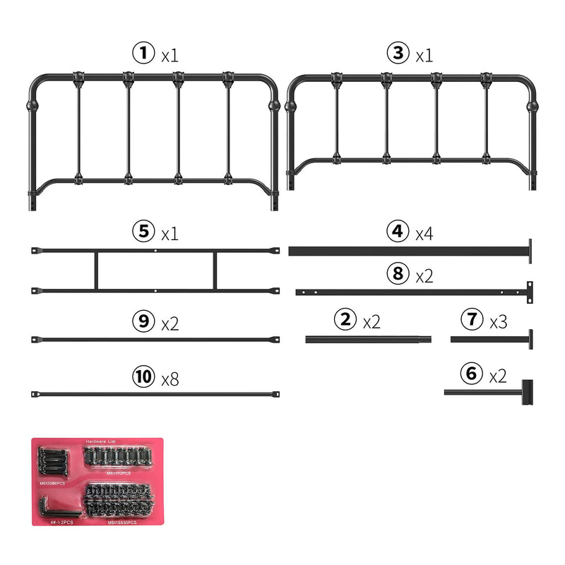 GAOMON Twin Size Metal Bed Frame Platform Bed