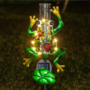 GAOMON Metal Solar Frog Rain Gauge Outdoor Decorative