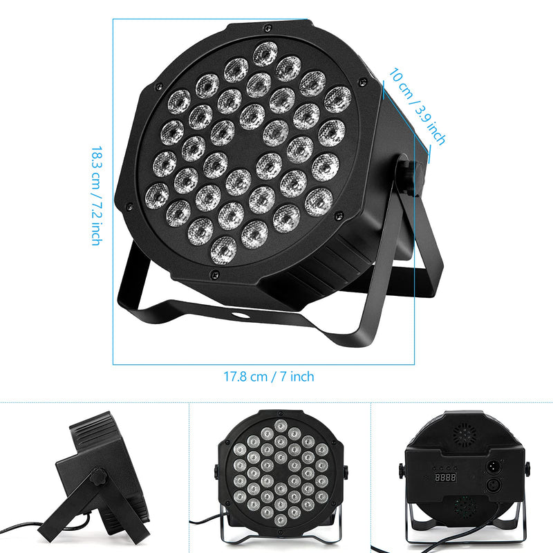 LITAKE Party Lights 36 LED RGB Stage Lights 2 Packs