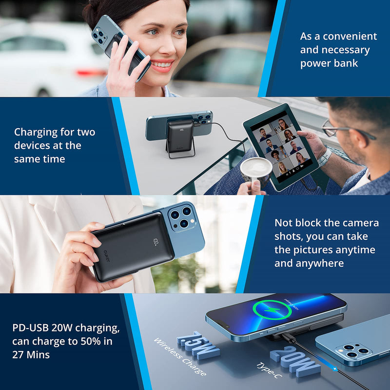 GAOMON Wireless Portable Charger Magnetic Power Bank 10000mAh