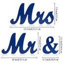 GAOMON 1 Set Wooden Mr And Mrs Letter Ornament Wedding Props Sea Blue