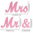GAOMON 1 Set Wooden Mr And Mrs Letter Ornament Wedding Props Pink