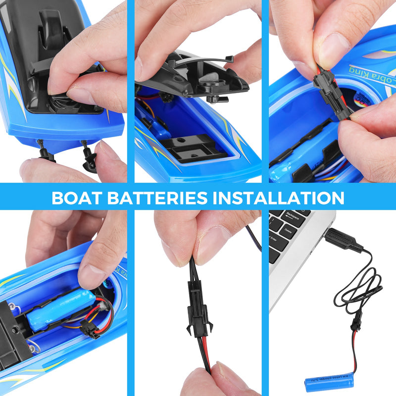 GAOMON 3PACK 10km/H 2.4G High Speed Remote Control Boats (Blue+Yellow+Red)