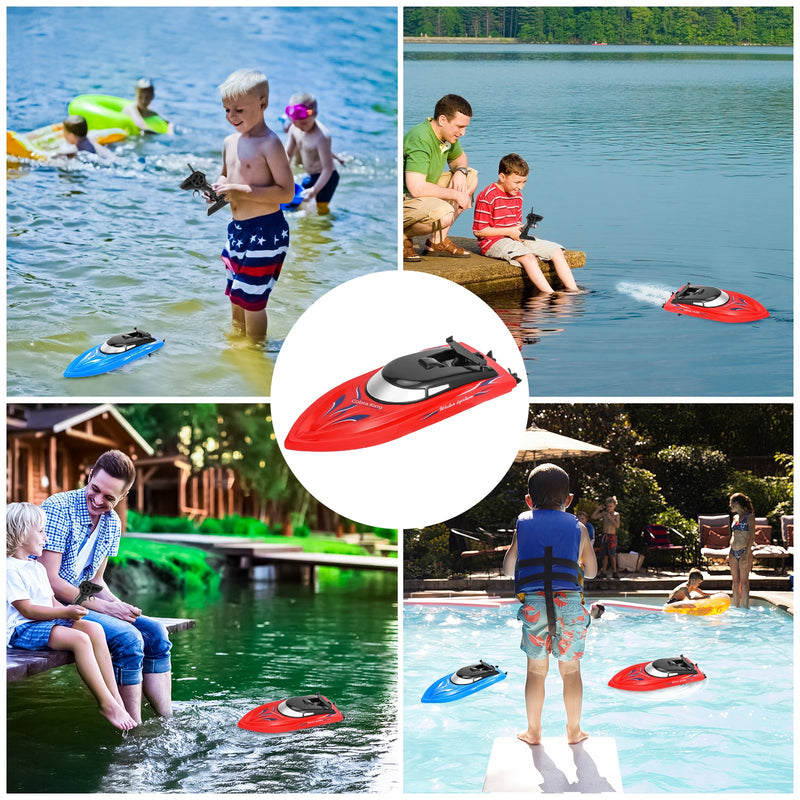 GAOMON 3PACK 10km/H 2.4G High Speed Remote Control Boats (Blue+Yellow+Red)