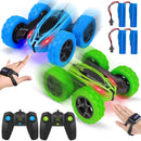 GAOMON 2Pack RC Stunt Car Watch Gesture Sensor Car Blue+Green