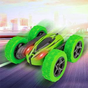 GAOMON Remote Control Car 1165A RC Stunt Car Toy Double Sided 360 Rotating Vehicle Green