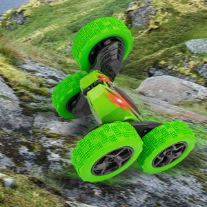 GAOMON Remote Control Car 1165A RC Stunt Car Toy Double Sided 360 Rotating Vehicle Green
