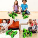 GAOMON Remote Control Car 1165A RC Stunt Car Toy Double Sided 360 Rotating Vehicle Green