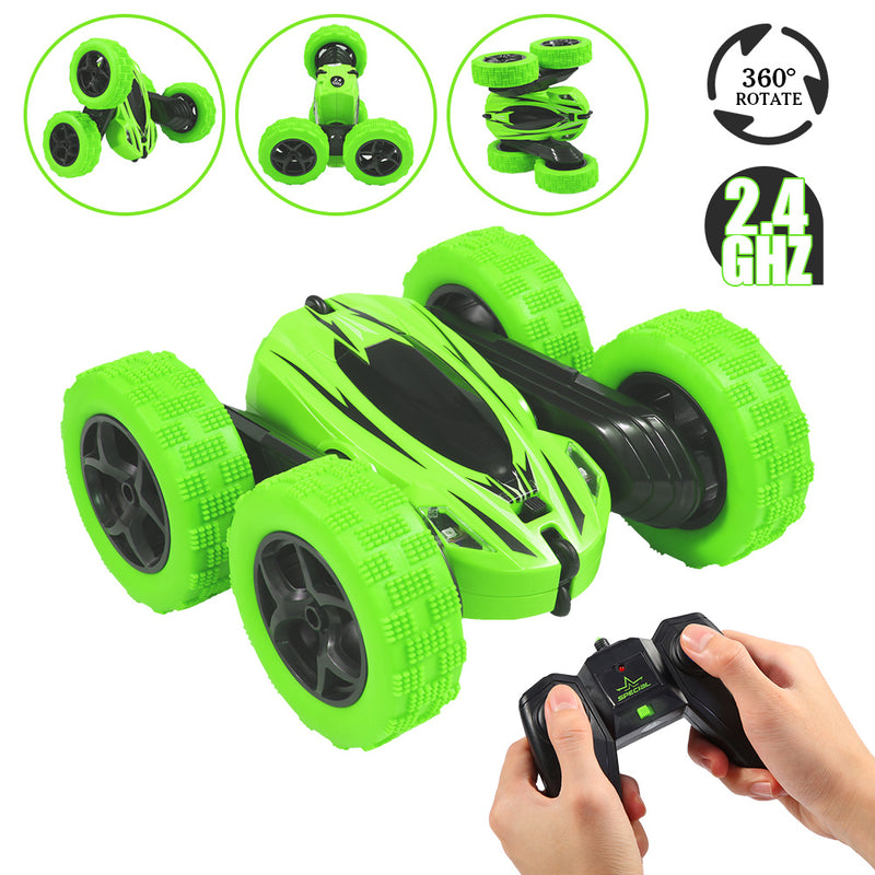 GAOMON Remote Control Car 1165A RC Stunt Car Toy 360 Rotating Vehicle Green