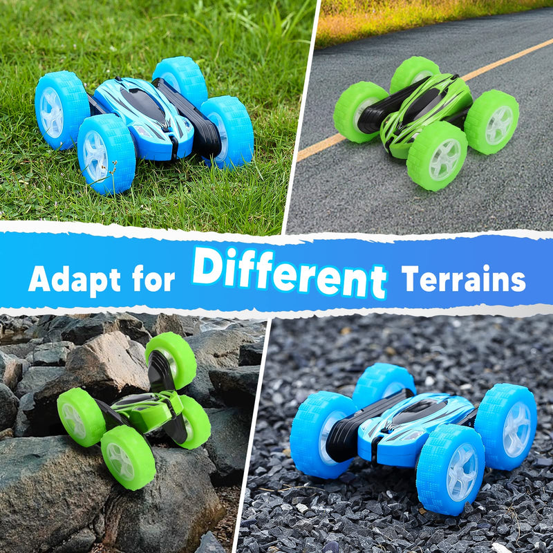 GAOMON 2PACK RC Stunt Car Remote Control Car with Wheel Lights Blue+Red