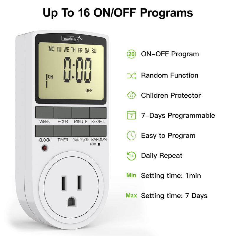 GAOMON Digital Timer Outlet Indoor Plug-in Electric Timer