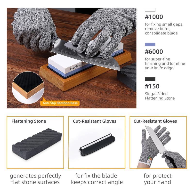 GAOMON Sharpening Stone Whetstone Set Kitchen Knife Sharpener