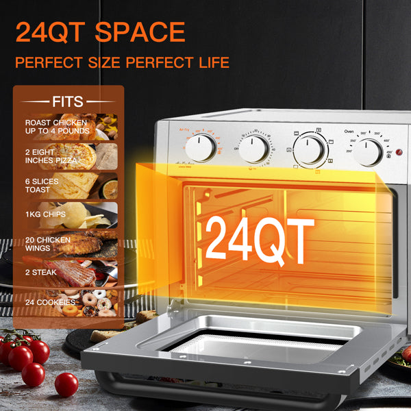 WEESTA 24QT Air Fryer Toaster Oven 7-In-1 Convection Oven Airfryer Kitchen Appliances
