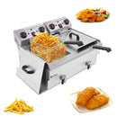 ZOKOP Double Tank Deep Fryer EH102V 16.9QT / 16L Stainless Steel Faucet
