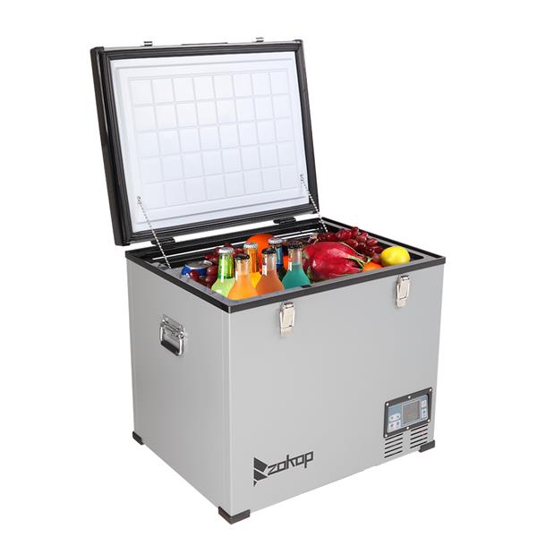 ZOKOP BCD60 60L Compressor Key Display Car Refrigerator Cold Rolled Gray
