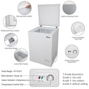 ZOKOP BD-100 100L Single Door Horizontal Freezer AC115V 60Hz Freezing Refrigerator White