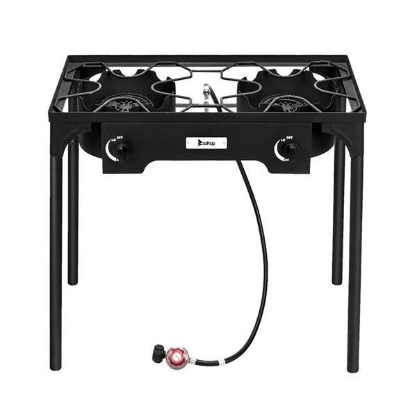 ZOKOP EX72 Double Burner Outdoor Camp Stove Gas Cooker  Portable Cast Iron Patio Cooking Burner