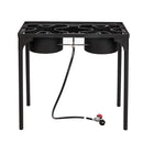 ZOKOP EX72 Double Burner Outdoor Camp Stove Gas Cooker  Portable Cast Iron Patio Cooking Burner