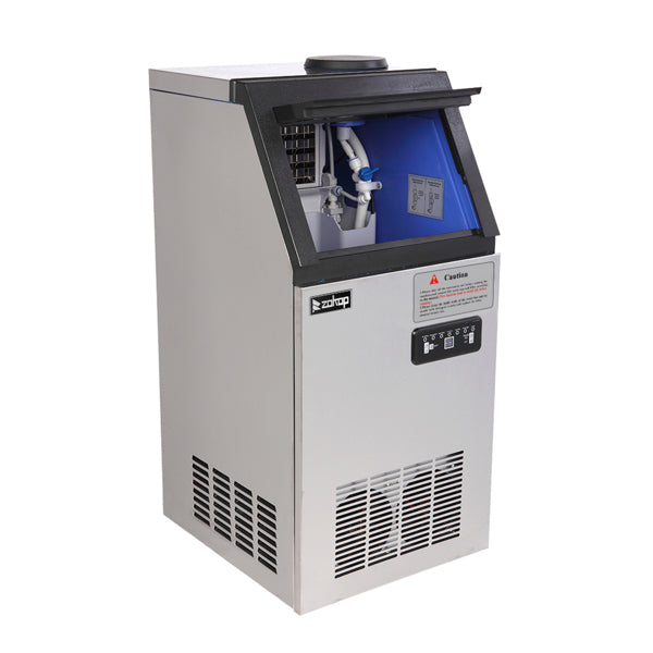 ZOKOP Ice Maker Cube Machine SKF-B30F-C-32R Stainless Steel Freestanding