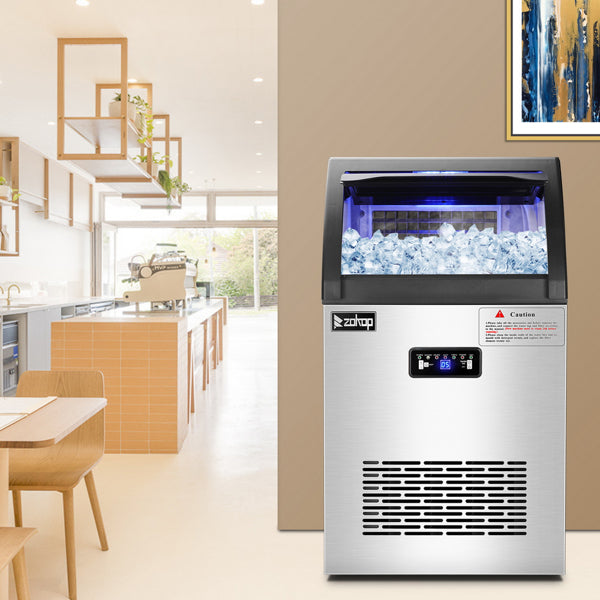 ZOKOP Ice Maker Cube Machine SKF-C50FL 120V 495W Stainless Steel Freestanding